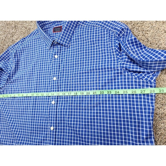 UNTUCKit Mens Blue Check Nylon Blend Kiepersol Longsleeve Sz XXL - Picture 5 of 7
